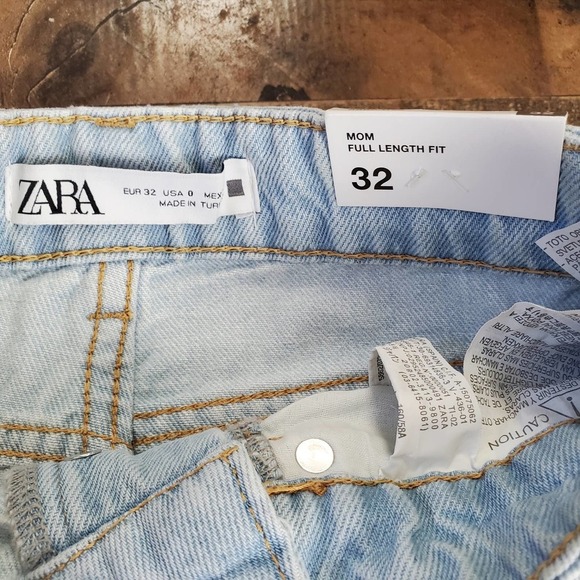 ZARA Mom full length fit jean 0 blue nwt new - Picture 5 of 11